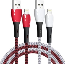 iPhone Charger 2 Pack 6 ft Apple MFi Certified Lightning Cable Nylon Braided