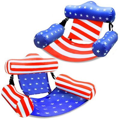 2 Pack Inflatable USA Flag Pool Floats for Adults, Large, Red, White, Blue 