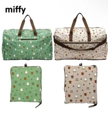 Miffy & Friends Folding Boston bag L size w/ Hand Carry and Luggage Strap