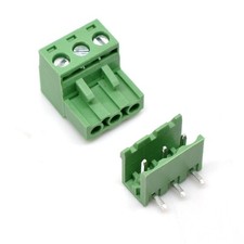 20 Sets 3Pin 5.08mm Pitch PCB Pluggable Terminal Block Connectors Right Angle