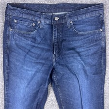 Levis 514 Jeans Mens 34x32 Blue Denim Straight Leg Stretch Denim Zip Fly