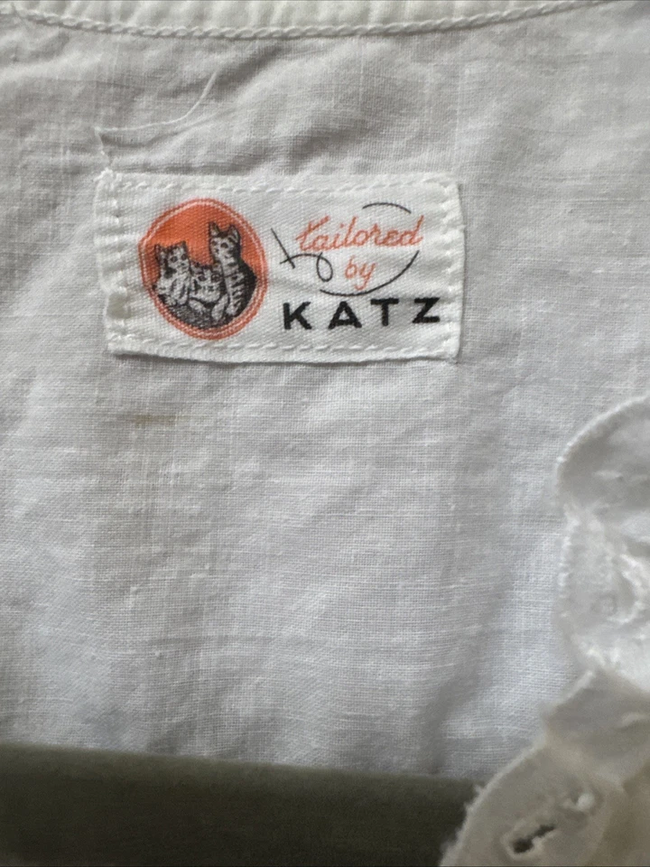 Camisón vintage KATZ a medida blanco bordado con encaje - talla L Foto 2 de 4