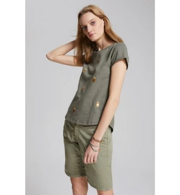 More & Mujer Pantalones Bermuda Cortos Pantalón de Verano Denim Verde - Imagen 1 de 3