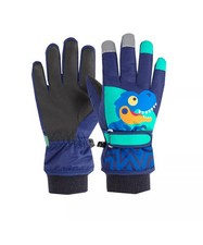 Kids Waterproof Winter XL 8-12 years old , Navy-Dinosaur Ski Snow Gloves