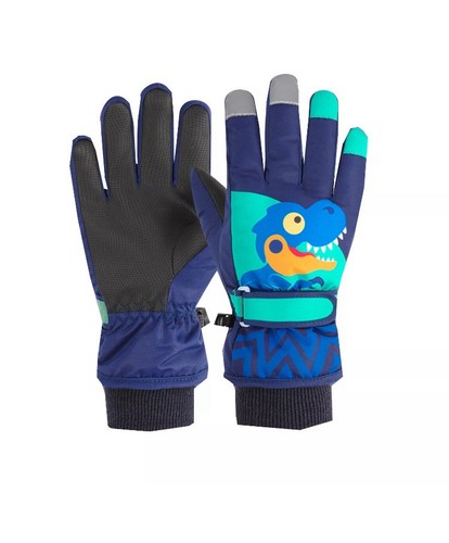 Kinder wasserdichte Winter XL 8-12 Jahre), marine-Dinosaurier Ski Schnee Handschuhe - Bild 1 von 10