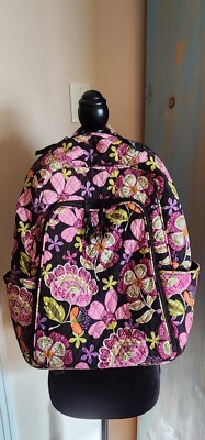 Vera Bradley Backpack Large Travel Laptop Floral Quilted Bag  display picture 1