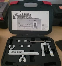Powerbuilt 6-Pc Bubble Flaring Tool Kit 648990 Excellent Condition 