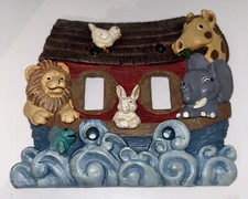 Noah  s Ark Double Light Switch Plate Cover 3D Resin