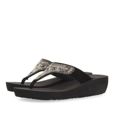 Wedge Chanclas Playa Gioseppo GIOSEPPO BLACK WEDGE FLIP FLOPS FOR