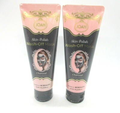 Lot/2 Joah Skin Polish Wash-Off Mask Charcoal JCWM01 ~ 2.65 oz x 2