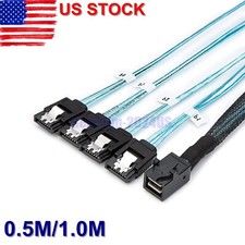 Internal HDD Mini SAS Cable SFF-8643 To 4 SATA Connect to Hard Drive 0.5M or 1M
