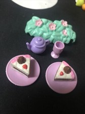Vintage Barbie Tea Set parts Replacement Cake Dollhouse Diorama Bush lot