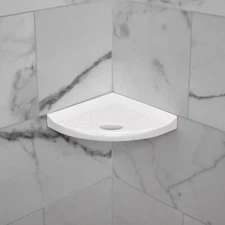 Questech 5" Metro Corner Shower Shelf, Lugged for New Construction, White - USA