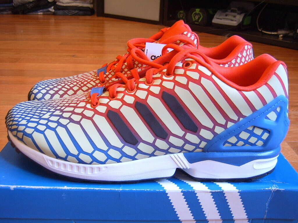 Size 11 - adidas ZX Flux Xeno Blue/Red/White for online eBay