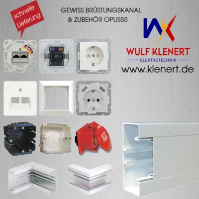 GEWISS BRÜSTUNGSKANAL BR KANAL ELEKTRO 130x70 + Schalter OPUS 55 ab EUR 11,88/m