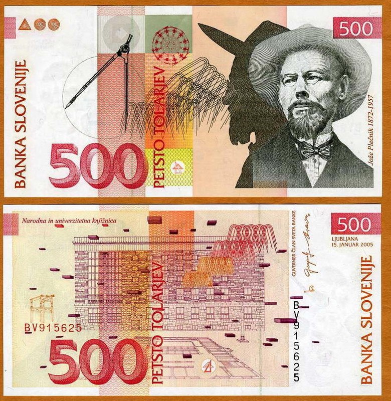 Slovenia, 500 Tolarjev, 1-15-2005, P-16c, UNC Last pre-Euro