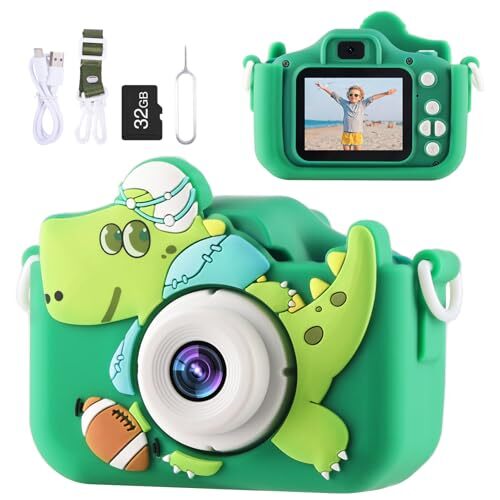 Camera for Kids Boys Girls Age 3-8, Football Dinosaur Toys Dinosaur Green - Picture 5 of 7