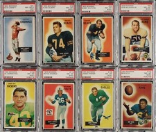 1955 BOWMAN FOOTBALL CARD SET BUILDER LOT 31 49 58 88 102 118 135 142 (oc) PSA 8