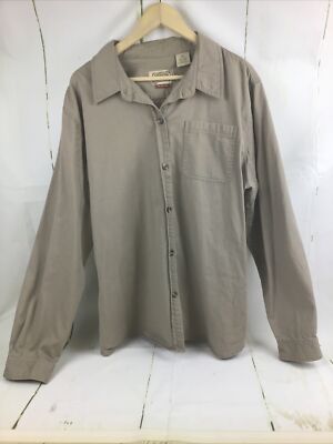 C.E Schmidt Workwear Fit For Her Khaki Cotton Long Sleeve Button Up Top Sz. 3XL