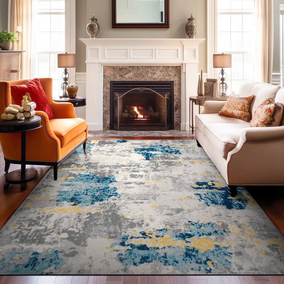 Alfombra Rugshop Alfombra Desgastada Patrón Abstracto 8x10 Alfombras de Sala Alfombras de Interior Foto 4 de 4