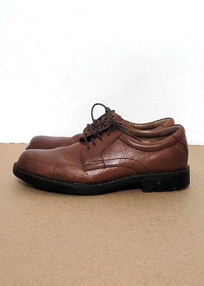 GH Bass & Co Spokane Brown Leather Oxford Lace Up Mens Shoes 