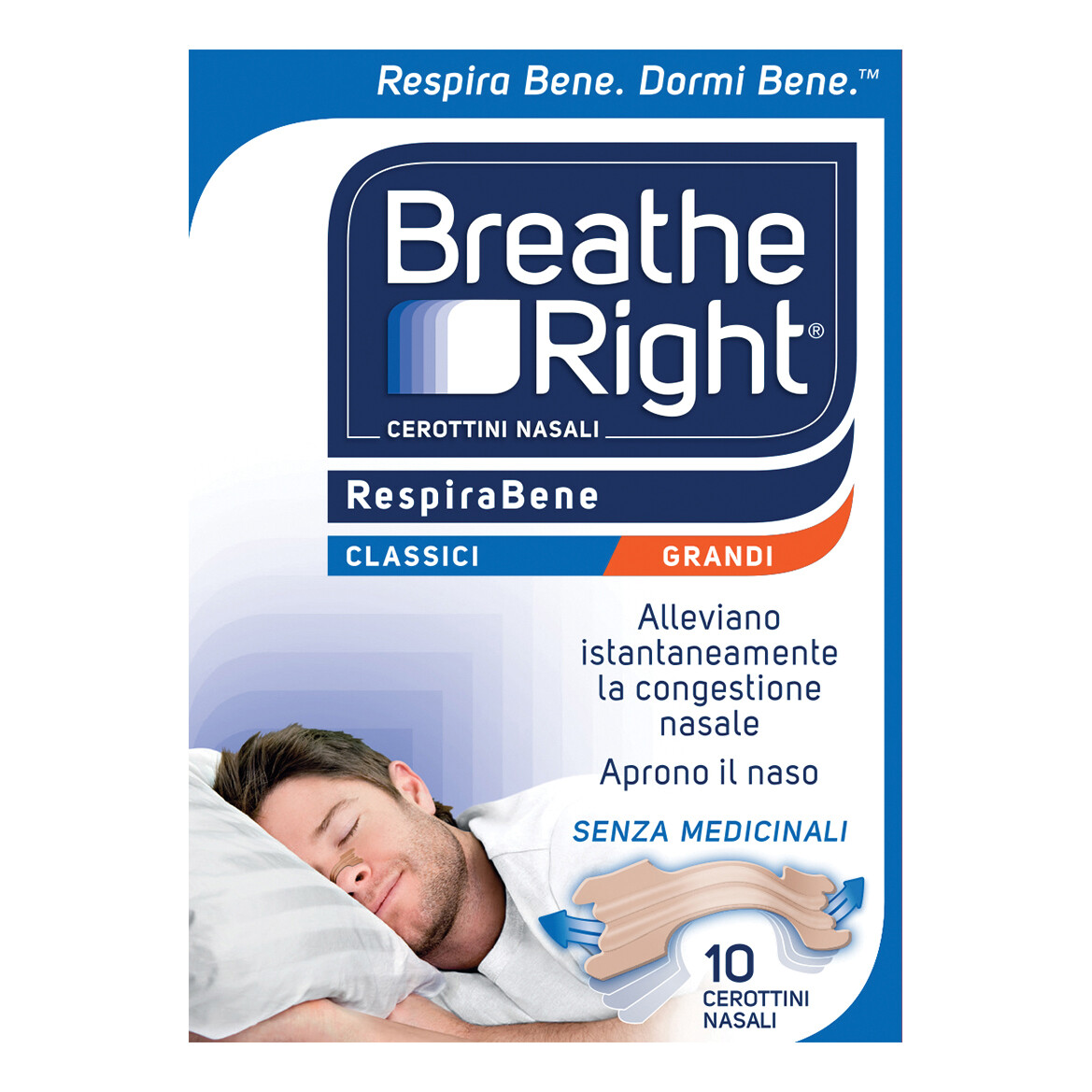 Cerotti nasali breath right balsamici 10 pezzi