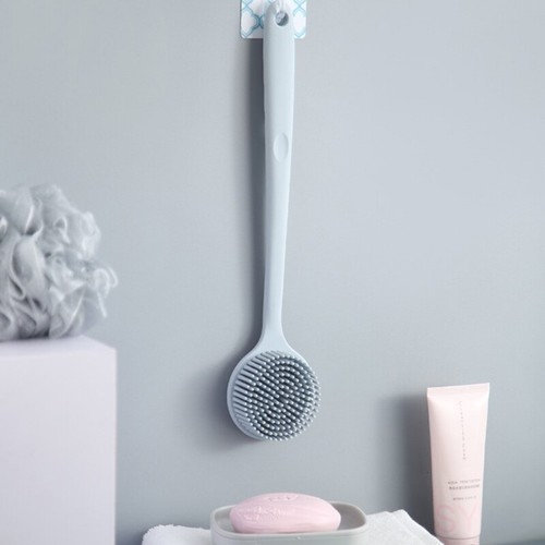 Double Sided Silicone Back Scrubber Bath Shower Long Handle Body Massage Brush - Picture 7 of 9