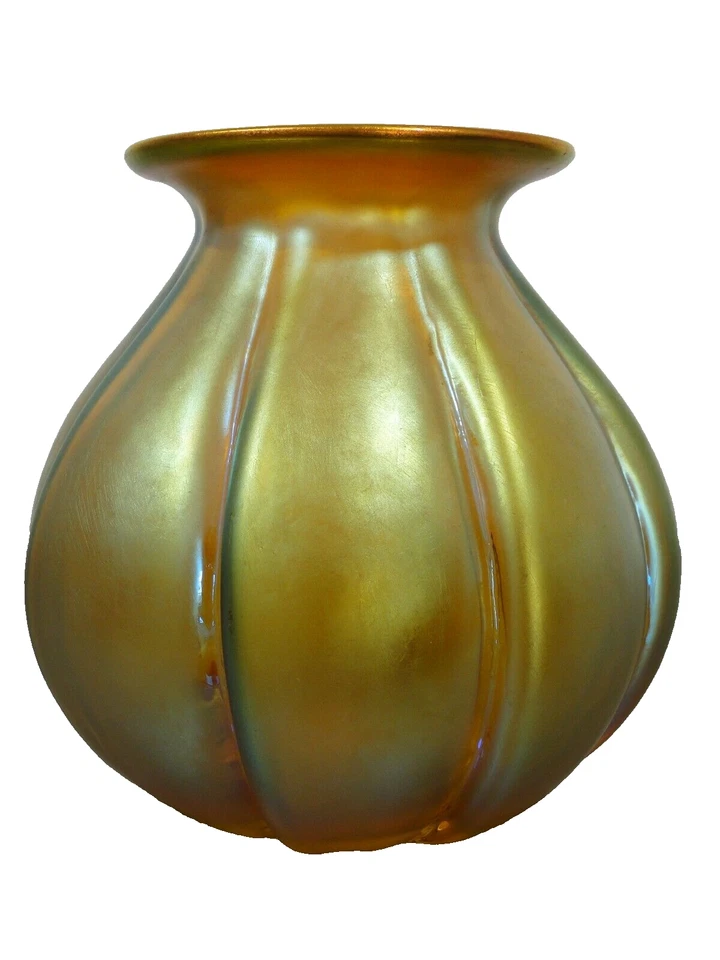 WMF Vase Glas Geislingen Myra Karl Wiedmann irisierend Kürbis Art Deco um1925 - Bild 4 von 4
