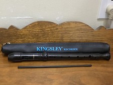 Kingsley Soprano NO. 80-1 Black Plastic Baroque Recorder Case  Cleaning Rod