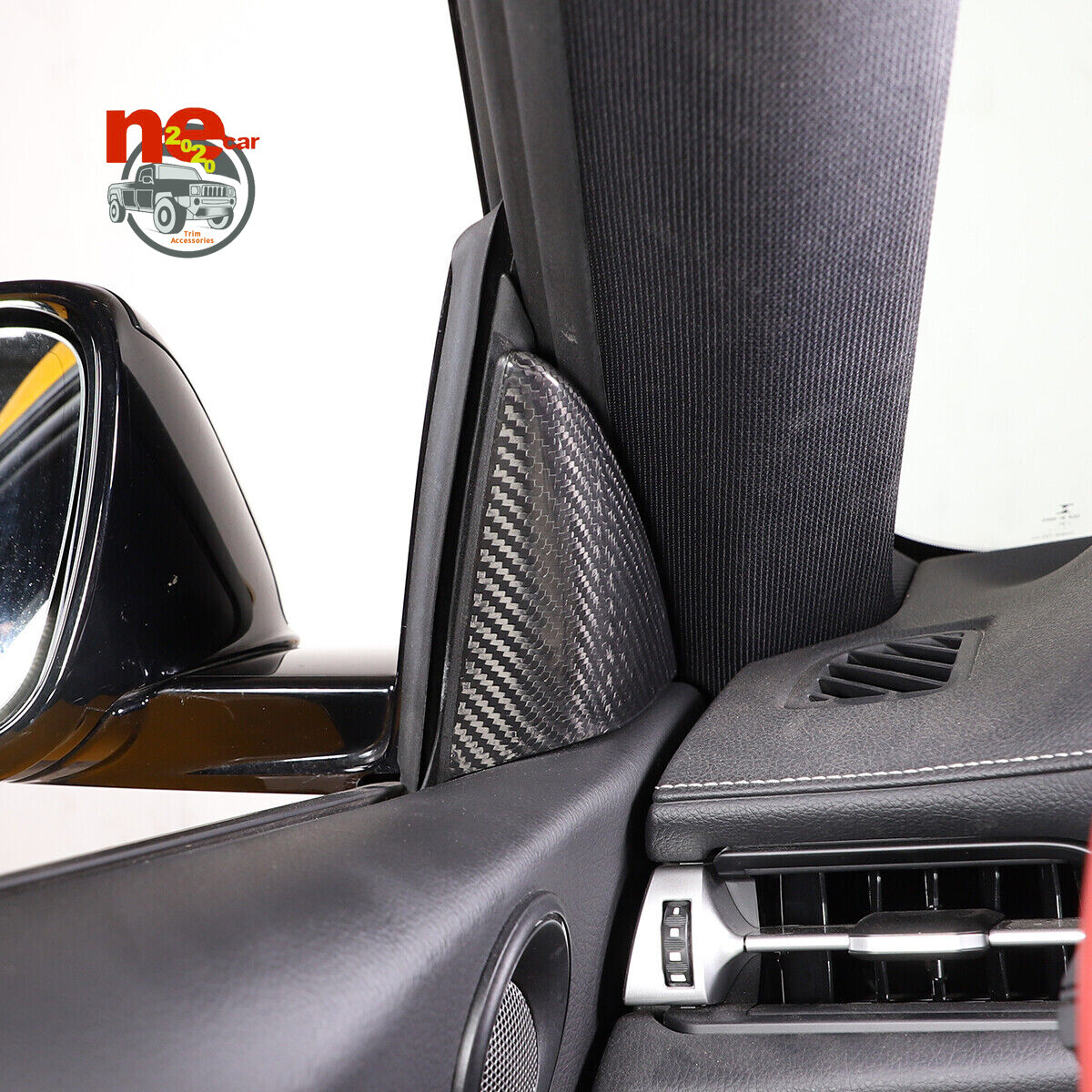 Carbon Fiber Interior Door Triangle Speaker Trim Cover For GR Supra MK5