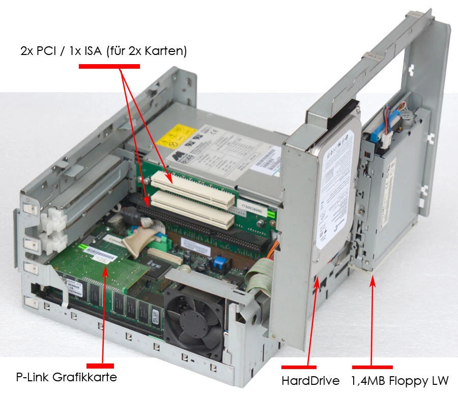 KOMPAKTER PC + ISA SLOT MIT WINDOWS 98 1200MHZ 256 MB 2x USB RS 232 LAN LPT #W8 - Bild 4 von 4