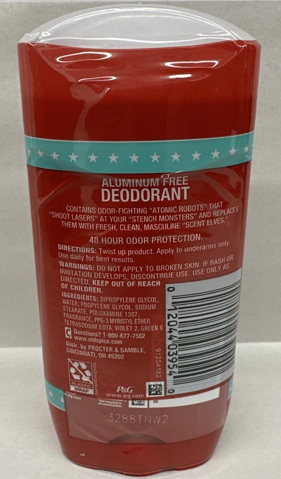 Paquete de 2 desodorantes deportivos puros Old Spice 48 horas de alta resistencia sin aluminio de 3 oz Foto 2 de 3