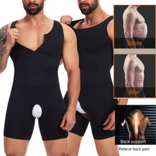 Men Shapewear Tummy Control Full Body Shaper Slimming Bodysuit Faja Para Hombres