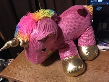 DAN DEE COLLECTOR'S CHOICE UNICORN PLUSH SPARKLY PINK HEART SHINY RAINBOW TAIL