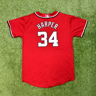 Bryce Harper Majestic Washington Nationals Alternate Red Youth XL