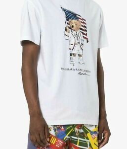 Ralph Lauren Polo Bear USA Olympic Flag Americana T-Shirt White Mens sz  3XL-Big | eBay
