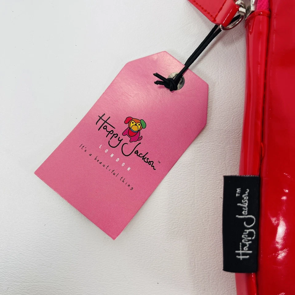 Funda Tablet Happy Jackson Roja Hola Hermosa Brillante Vinilo Acolchada Rosa Interior NUEVA Foto 2 de 4