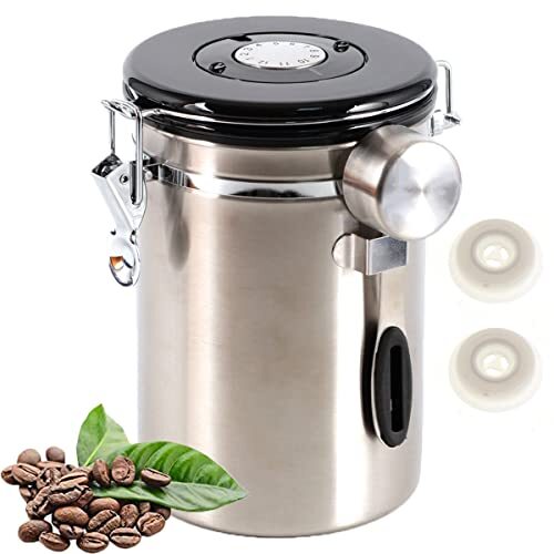Recipiente hermético de acero inoxidable para café con cuchara, 26 oz - Picture 1 of 9