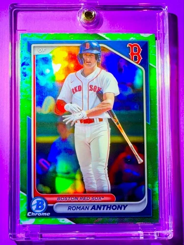 Roman Anthony RARE LUNAR GLOW REFRACTOR ROOKIE CARD BOWMAN CHROME RC - MINT!