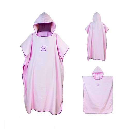 One Size Beach Bath Microfiber Surf Poncho Robe With Hood Wetsuit Changing Towel - Picture 14 of 16
