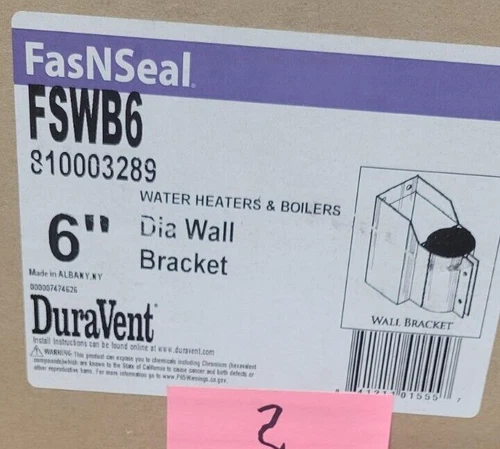 DuraVent FSWB6 Wall Bracket for 5 Inch FasNSeal Vent Pipe