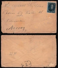 USA Cover 1878 5 cents Zachary Taylor via Hamburg to Norway Z2034