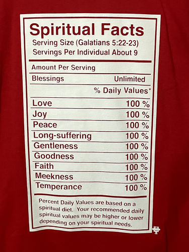 Camisa de Colección Y2K Hechos Espirituales Religiosos Jesús Etiqueta Nutricional Talla M NUEVA SIN ETIQUETAS - Imagen 2 de 3
