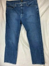Lee Mens Jeans Size 40x30 Stretch Regular Fit Tapered Leg Med Wash