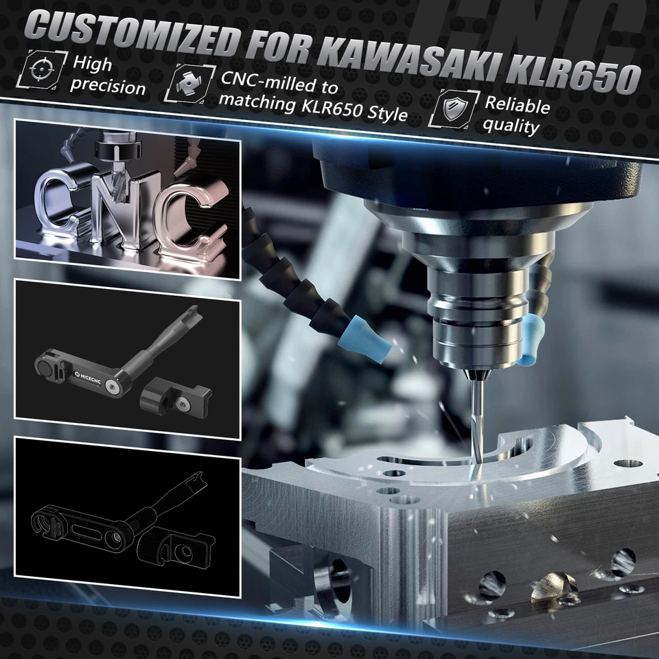 Anodized CNC One Finger Clutch Lever Clutch Arm For Kawasaki KLR650 2008-2024 - Image 4 of 4