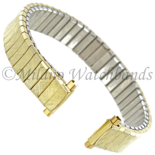 10-13mm Speidel Gold Tone Stainless Steel Ladies Twist-O-Flex Watch Band 2204/32 - Afbeelding 1 van 5