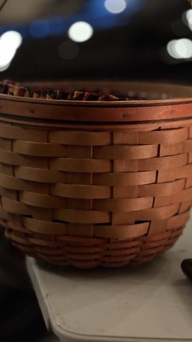 Longaberger 1995 Pumpkin Basket Combo W/ Liner, Protector EUC - Picture 4 of 5