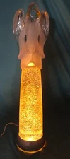 = Cracker Barrel 22" Acrylic Glitter clear Angel Water Motion Silver  Lamp Light