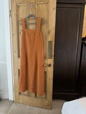 Toast Garment Dyed Linen Sun Dress- Orange-M-Beautiful