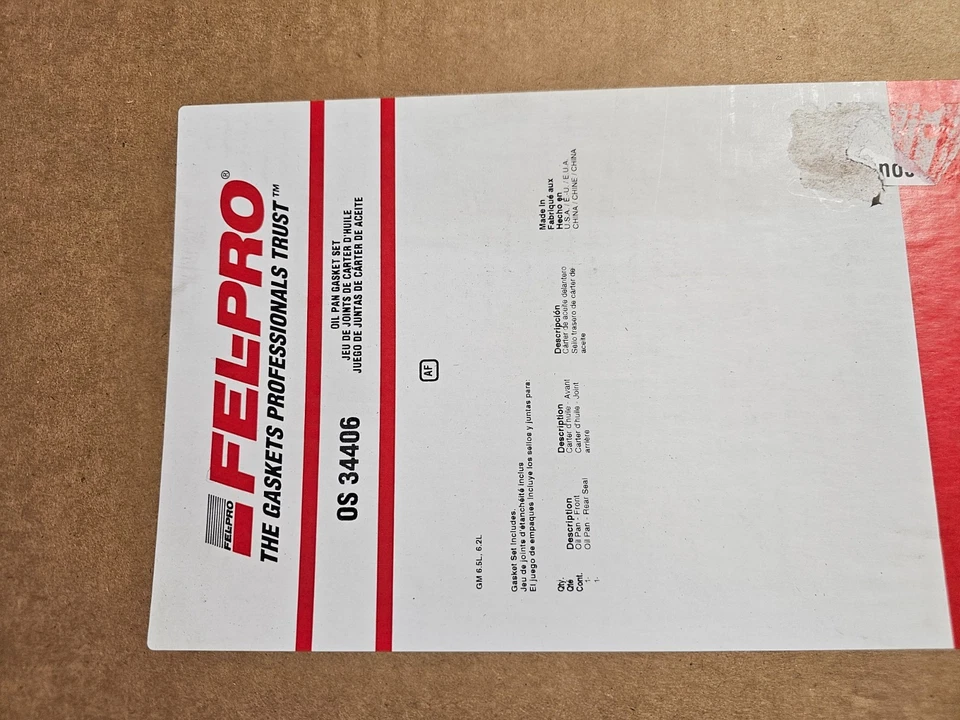Junta de cárter de aceite Felpro OS 34406 para camioneta Chevy SaVana Express Suburban Hummer H1 Foto 2 de 4